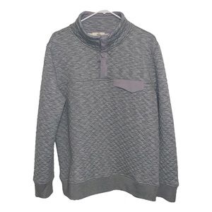 Entro Gray Quilted Pullover Sweatshirt Size Large L